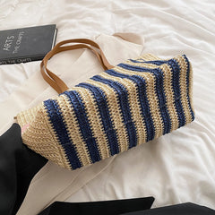 Straw Woven Shoulder Bags Women Summer Beach Vacation Ladies Travel Purse Totes