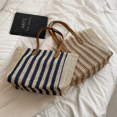 Straw Woven Underarm Shoulder Bags Women Summer Beach Female Shopper Handbags