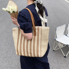 Straw Woven Underarm Shoulder Bags Women Summer Beach Female Shopper Handbags