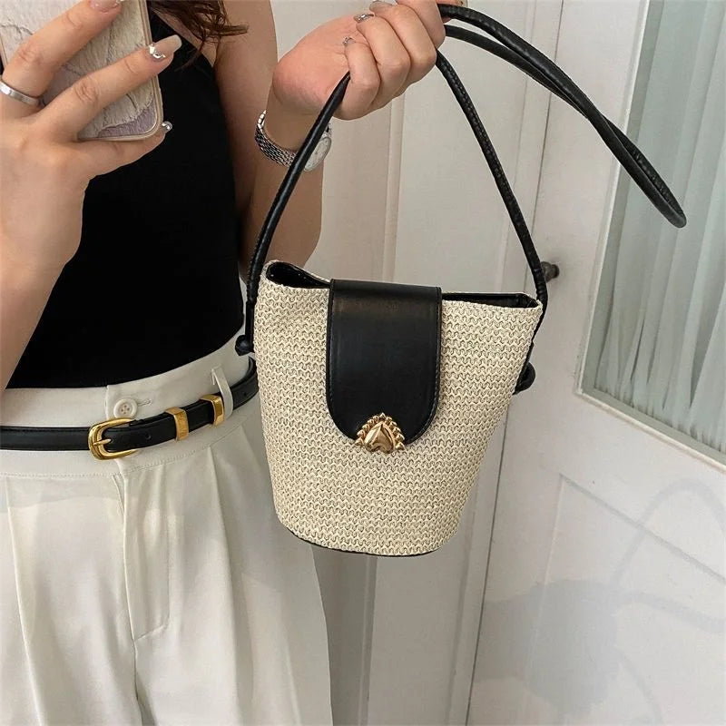 Straw Woven Women's Bag Summer Crochet Bag Versatile Messenger Bag