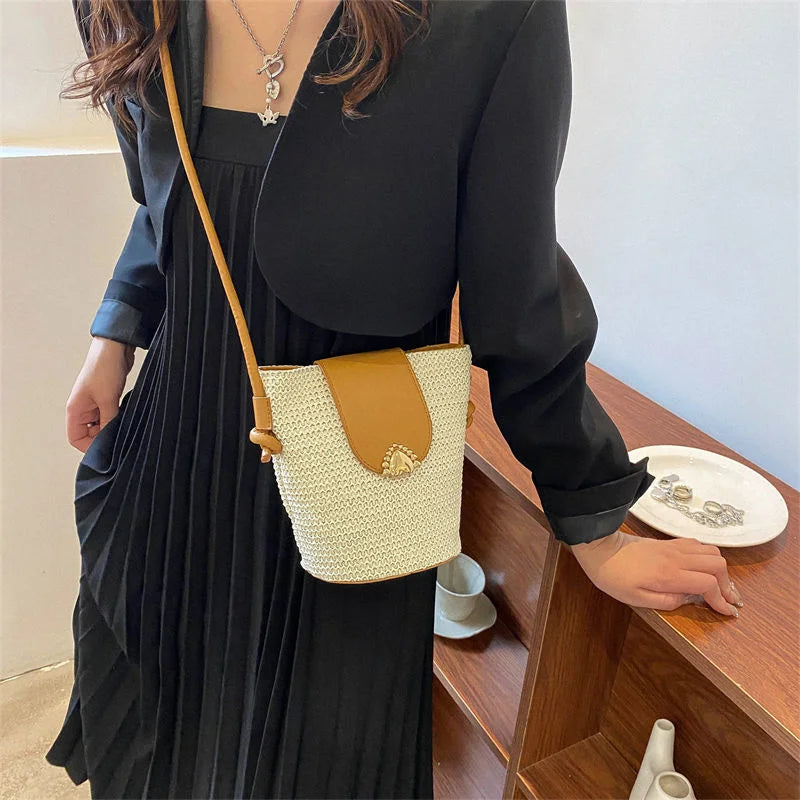 Straw Woven Women's Bag Summer Crochet Bag Versatile Messenger Bag