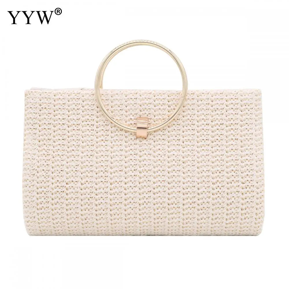 Tassel Handbag Women Wedding Party Clutch Bags Chain Circular Ring Bolsa Feminin