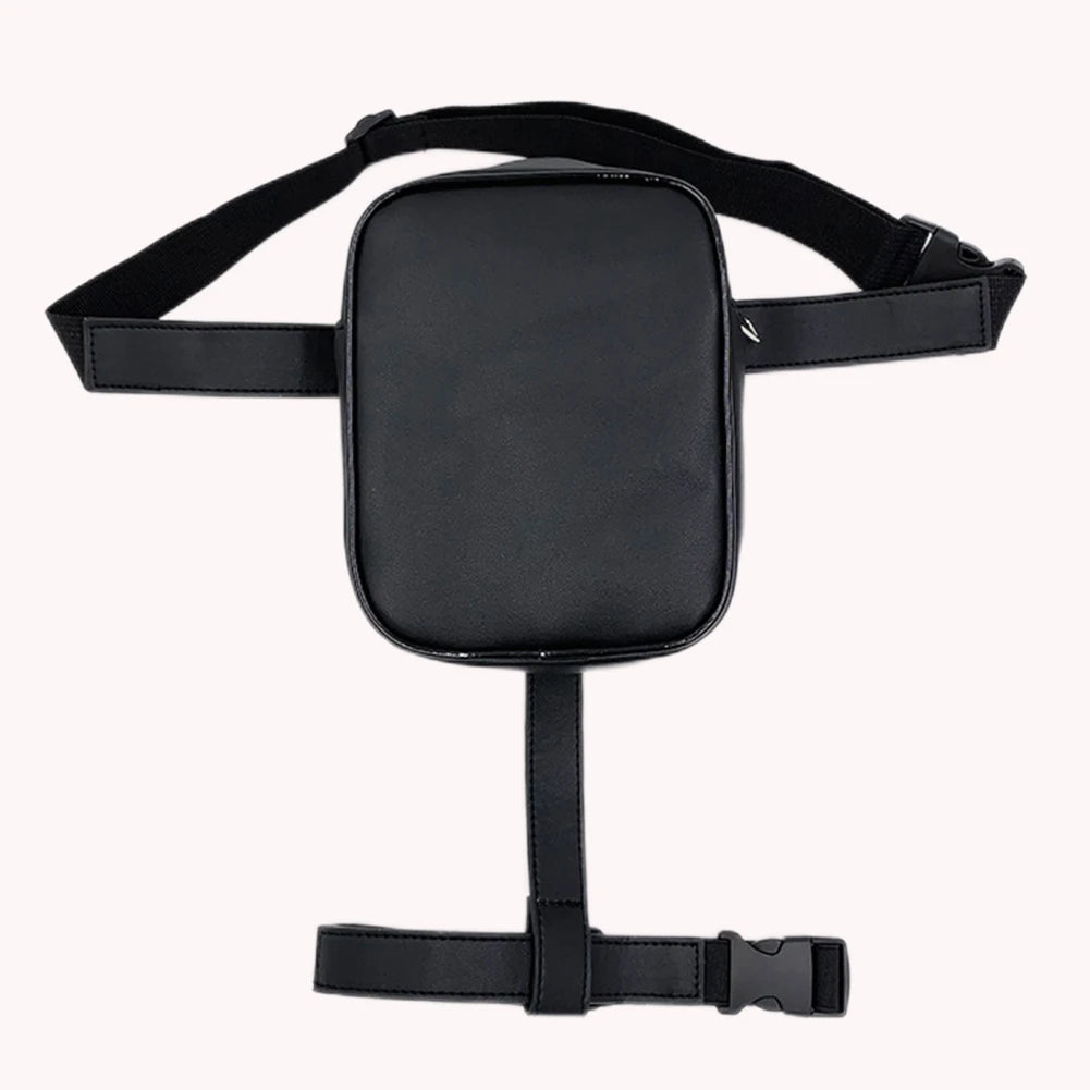 Street Crossbody Bags Fanny Pack PU Leather Phone Pouch Small Purse Zipper Solid