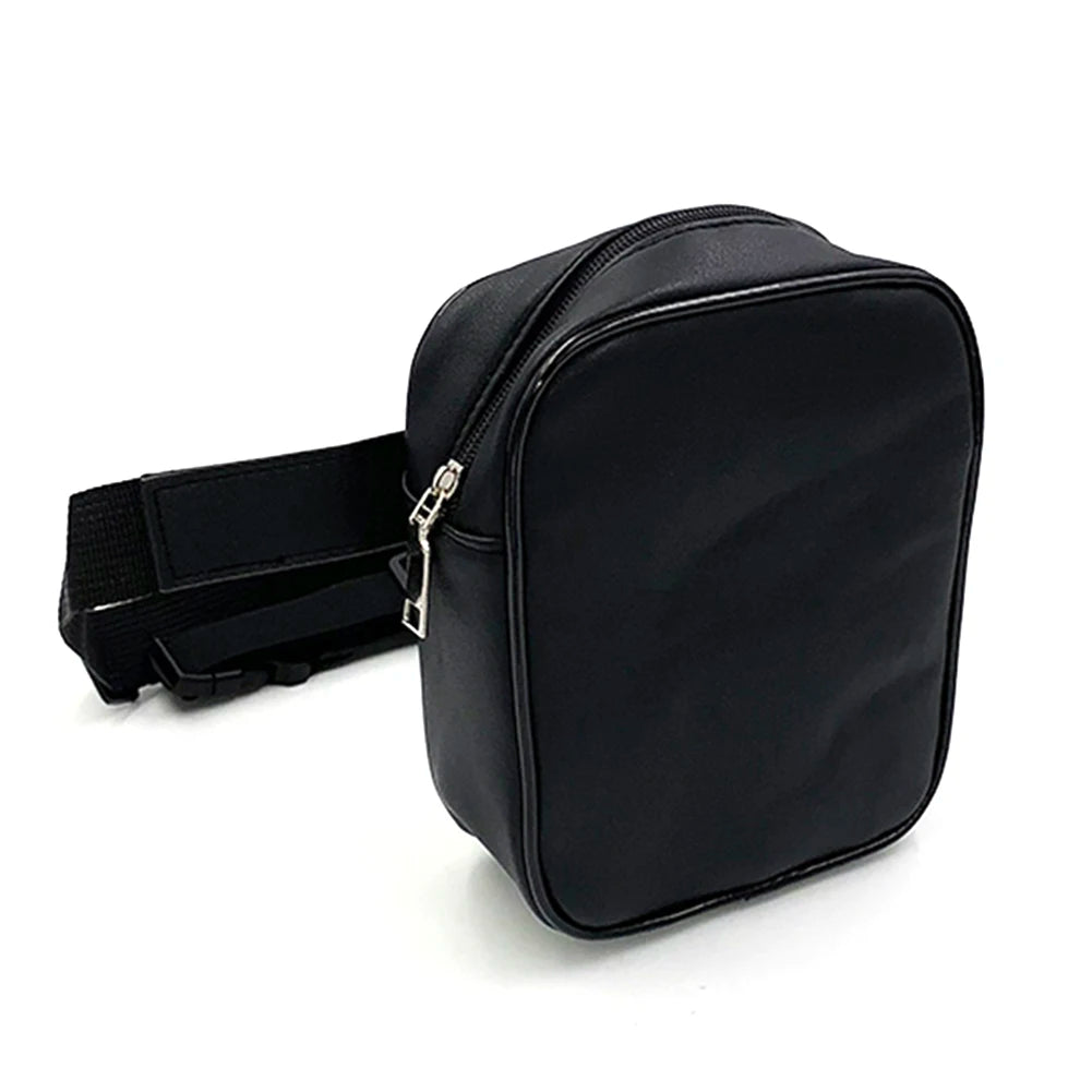 Street Crossbody Bags Fanny Pack PU Leather Phone Pouch Small Purse Zipper Solid