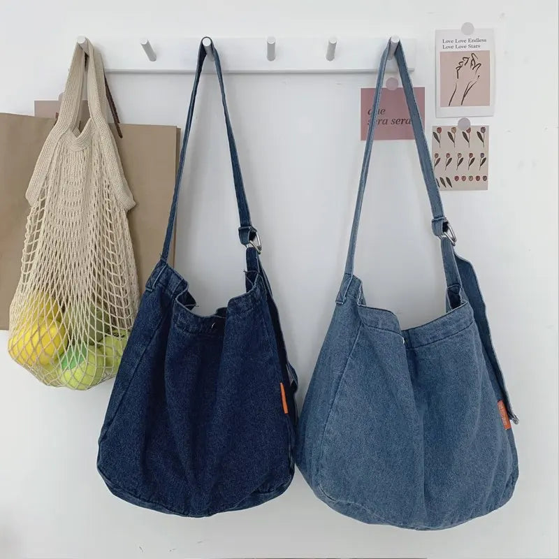 Harajuku High Capacity Cowboy Crossbody Bag Retro Casual Female Tote