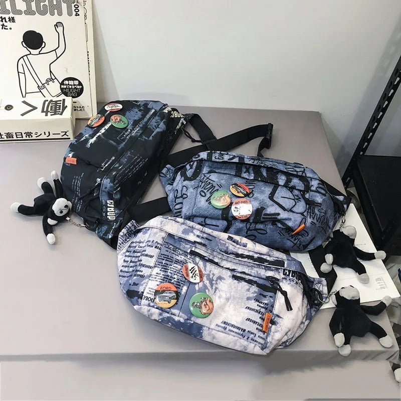 Street Hip-hop Waist Bag Unisex Fanny Pack Large Capacity Shoulder Crossbody
