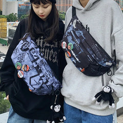Street Hip-hop Waist Bag Unisex Fanny Pack Large Capacity Shoulder Crossbody