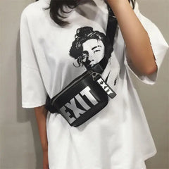 Women's Waist Bag PU Leather Chain Bananka Bags Lady's Belt Bag Fanny Pack