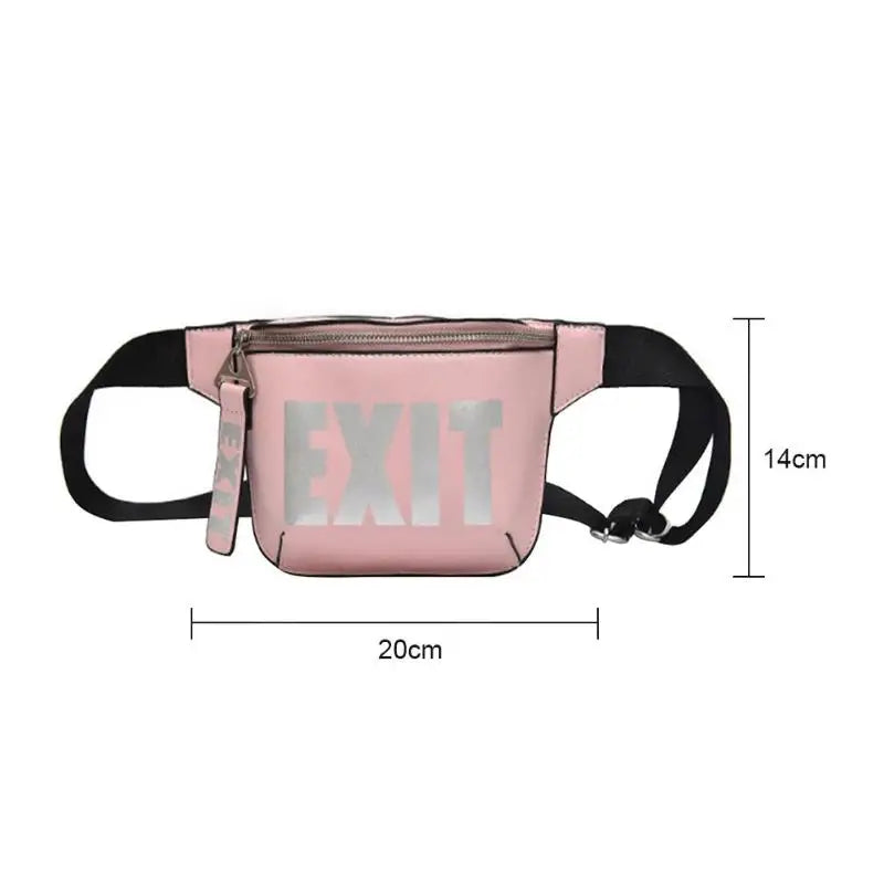 Women's Waist Bag PU Leather Chain Bananka Bags Lady's Belt Bag Fanny Pack