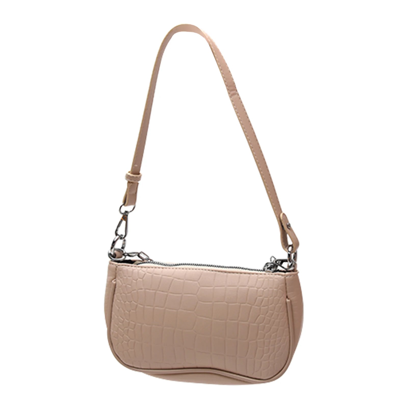 Street Retro Underarm Zipper Single Shoulder Small Crocodile Pattern