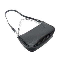 Street Retro Underarm Zipper Single Shoulder Small Crocodile Pattern