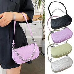 Street Retro Underarm Zipper Single Shoulder Small Crocodile Pattern