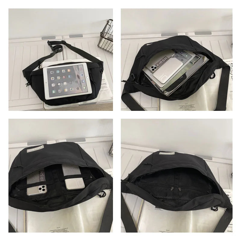 Large Capacity Crossbody Chest pack Hip hop Bags Unisex Nylon Fanny pack