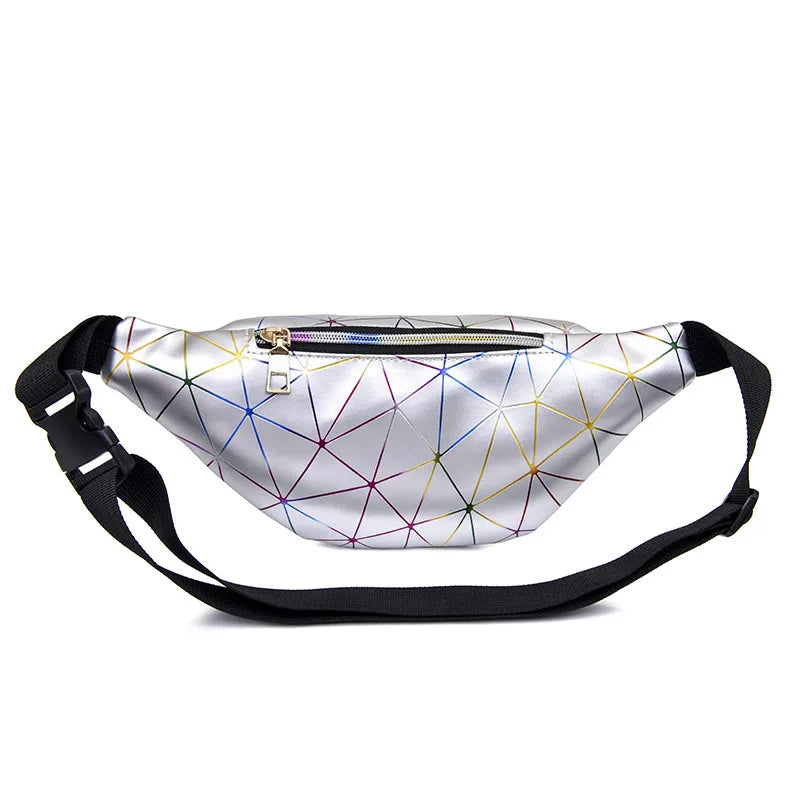 Women's PU Laser Street Waist Bag Casual Chest Bag