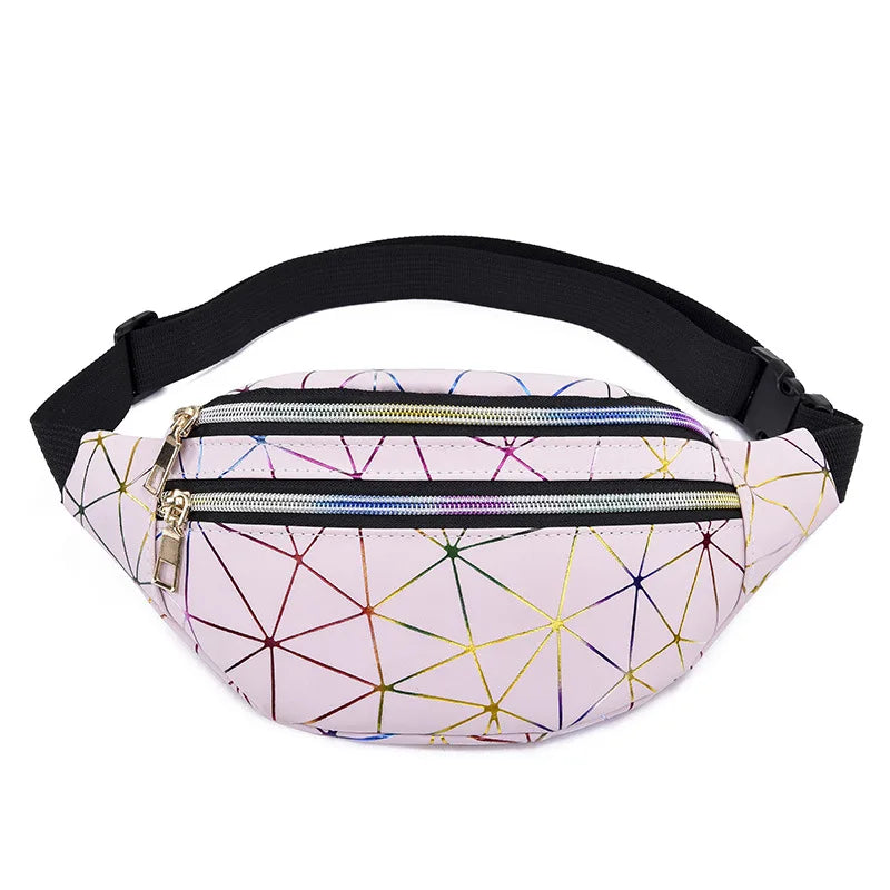 Women's PU Laser Street Waist Bag Casual Chest Bag
