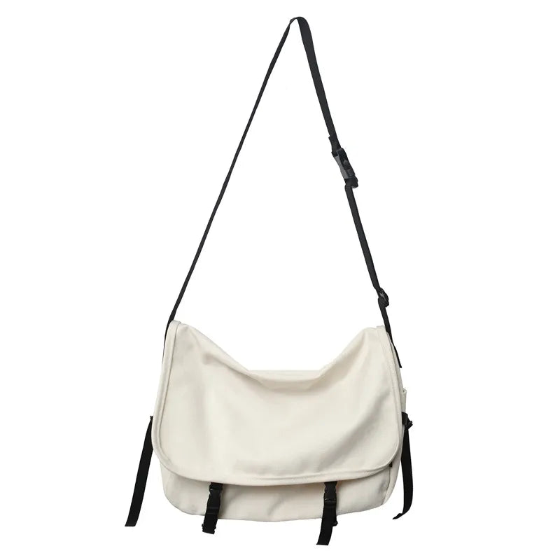 Large Canvas Shoulder Bag Unisex Messenger Hip Hop Sports Leisure Bag