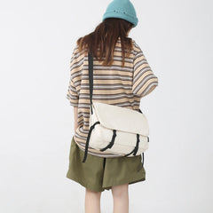 Large Canvas Shoulder Bag Unisex Messenger Hip Hop Sports Leisure Bag