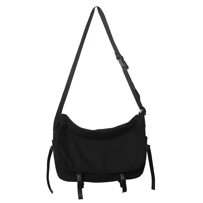 Large Canvas Shoulder Bag Unisex Messenger Hip Hop Sports Leisure Bag