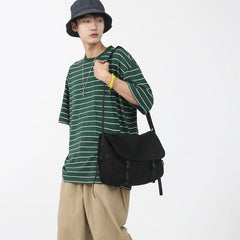 Large Canvas Shoulder Bag Unisex Messenger Hip Hop Sports Leisure Bag