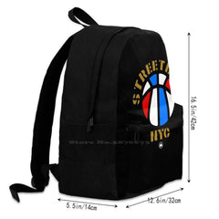 Streetballnycrwb Backpack For Student School Laptop Travel Bag Basketball