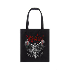 Gothic canvas shopper bag Vintage women shoulder bag