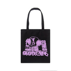 Gothic canvas shopper bag Vintage women shoulder bag