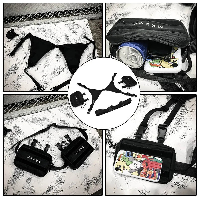 Streetwear Punk Chest Rig Bag Unisex Hip-Hop Tactical Chest Bags