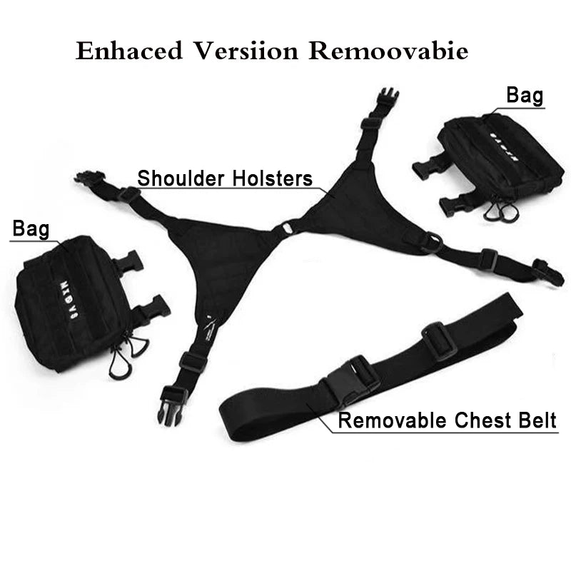 Streetwear Punk Chest Rig Bag Unisex Hip-Hop Tactical Chest Bags