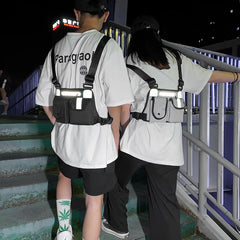 Reflective Hip-Hop Chest Bags Women Waist Pack Functional Belt Bag