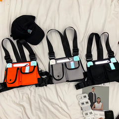 Reflective Hip-Hop Chest Bags Women Waist Pack Functional Belt Bag