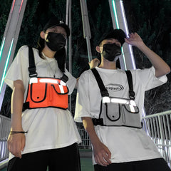 Reflective Hip-Hop Chest Bags Women Waist Pack Functional Belt Bag