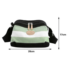 Stripe Contrast Women's Shoulder Bag Canvas Messenger Bag Retro Crossbody Bag