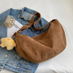 Stripe Corduroy Woman Bag Female Shoulder Bags Ladies Hand Bags