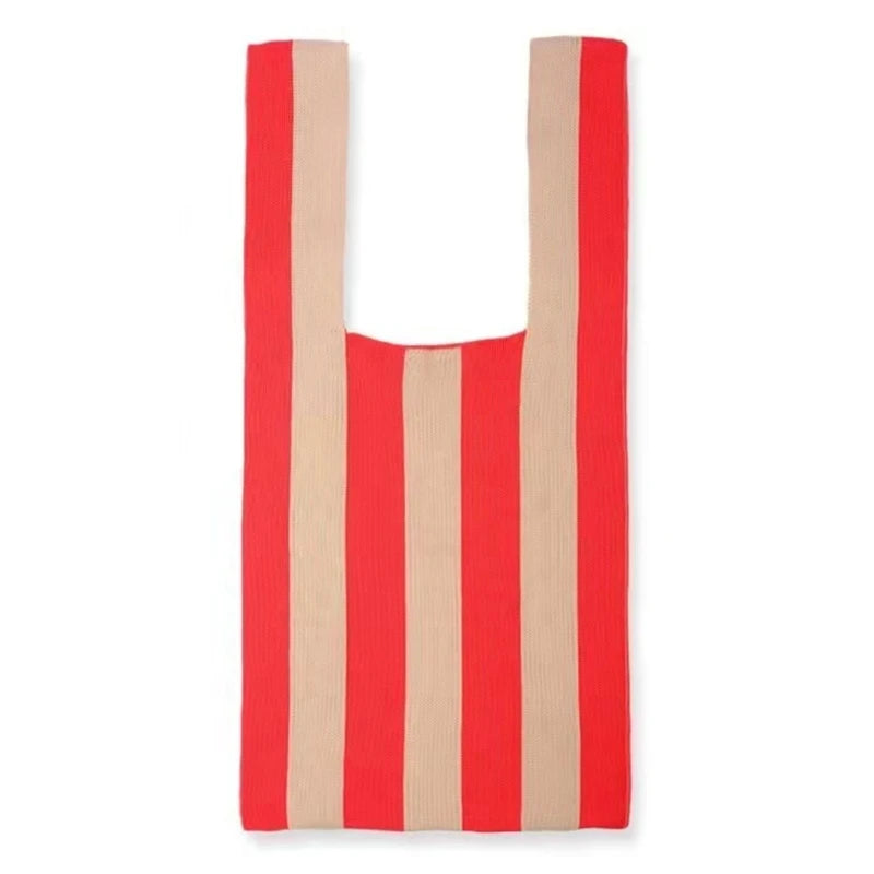 Stripe Shoulder Bag Tote for Women Purse Satchel Travel Bag