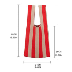 Stripe Shoulder Bag Tote for Women Purse Satchel Travel Bag