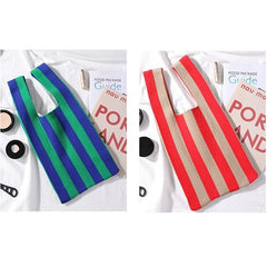 Stripe Shoulder Bag Tote for Women Purse Satchel Travel Bag