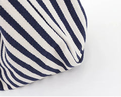 Striped Big Canvas Tote Bag for Women Summer Beach Classical Fabric Soft Large H