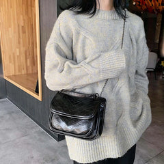 Striped Chain Bag Women Shoulder Bags Cover Young Cross-body Stylish Ulzzang PU