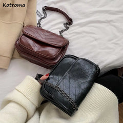 Striped Chain Bag Women Shoulder Bags Cover Young Cross-body Stylish Ulzzang PU