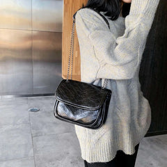 Striped Chain Bag Women Shoulder Bags Cover Young Cross-body Stylish Ulzzang PU