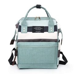 Striped Mummy Bag Multi-Function Maternal and Child Package Backpack