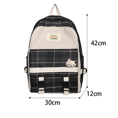 Striped Women School Bag for Girls Canvas Backpack Female Anti Theft Bagpack Nyl