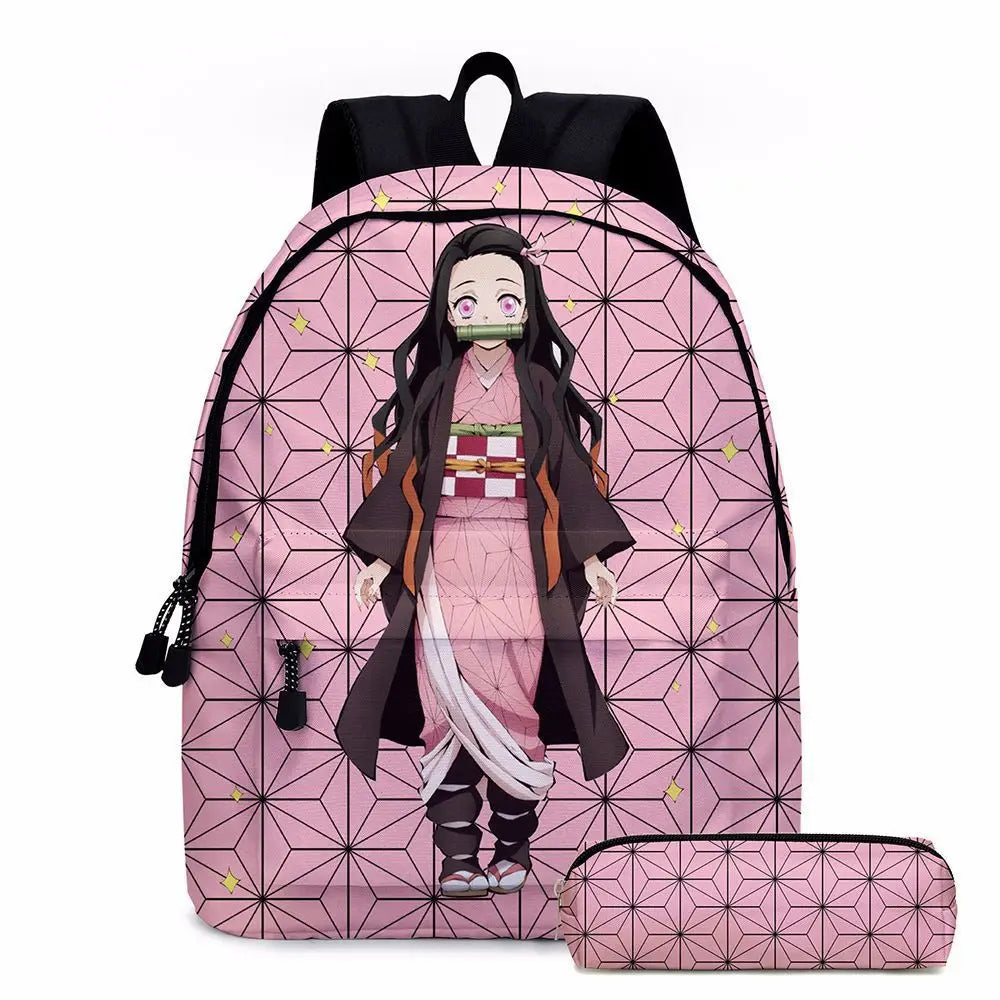 Anime School Bag Set for Students with Pencil Case
