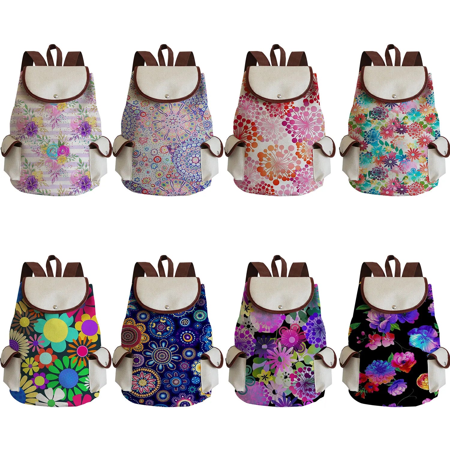 Floral Printed School Backpacks for Girls and Women