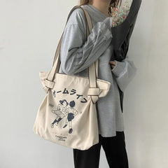 Large Capacity Canvas Cloth Bag Women Shopping Handbag Eco Totes