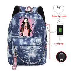 Demon Slayer Anime Backpack School Bag Kpop Unisex Shopper Bag