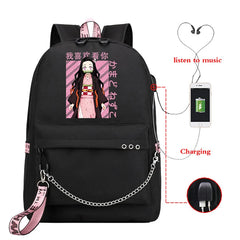 Demon Slayer Anime Backpack School Bag Kpop Unisex Shopper Bag