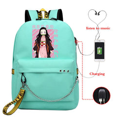 Demon Slayer Anime Backpack School Bag Kpop Unisex Shopper Bag