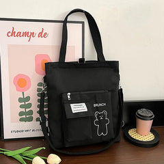 Student Canvas Shoulder Bag Large Capacity Tote Multiple Options