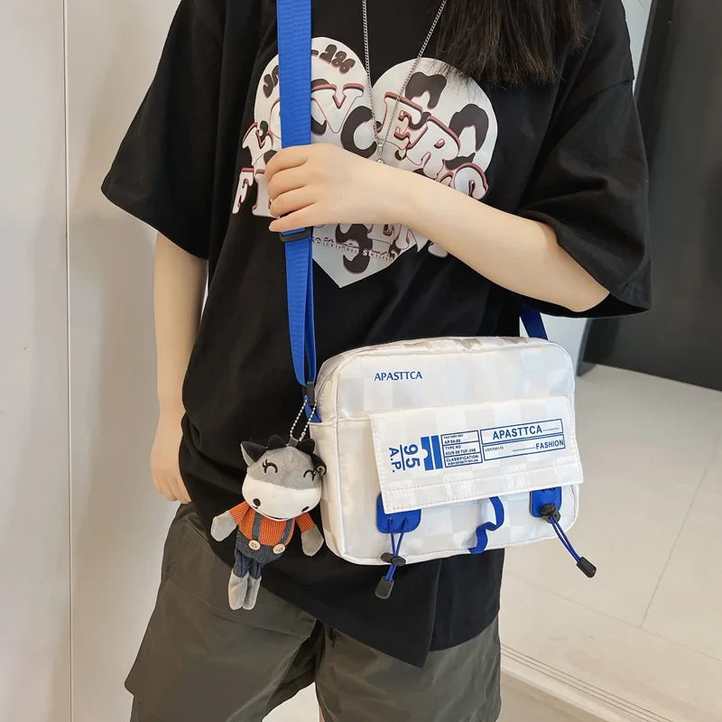 Japanese Nylon Crossbody Bag for Men Women, Casual Small Shoulder Bag